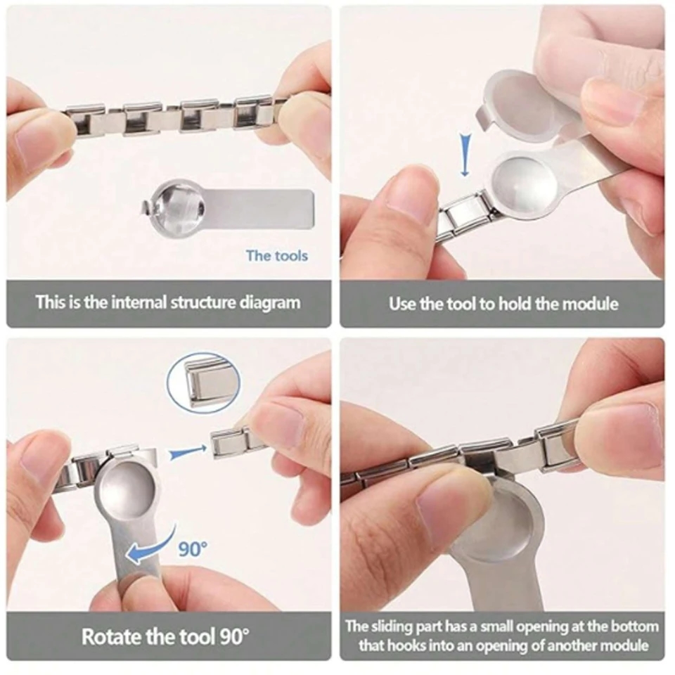 Metal tool with precise dimensions and curved working ends