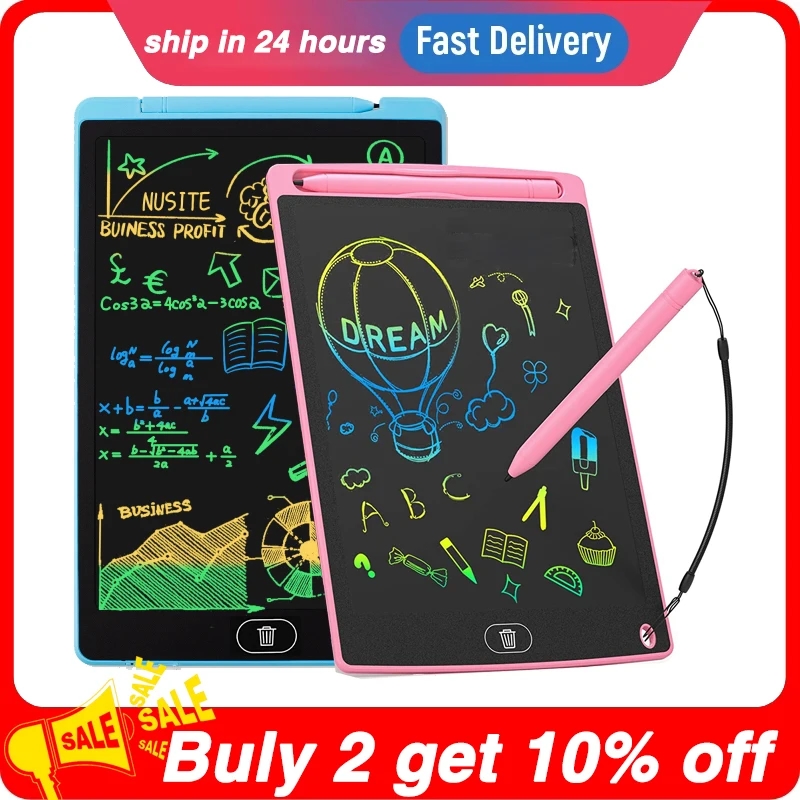White paperless drawing and writing tablet, compact and easy to use