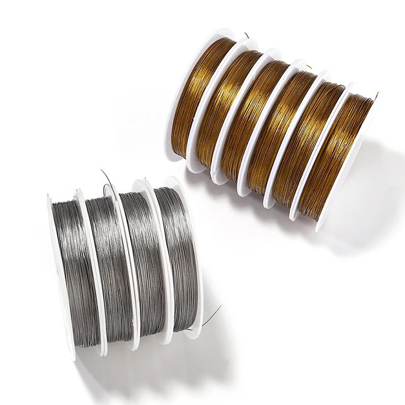 Image of golden 0.6mm wire for creating jewelry