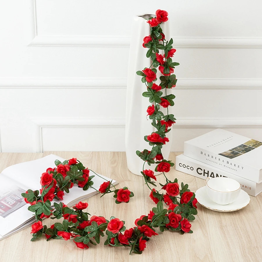 Artificial roses packaged in a gift box