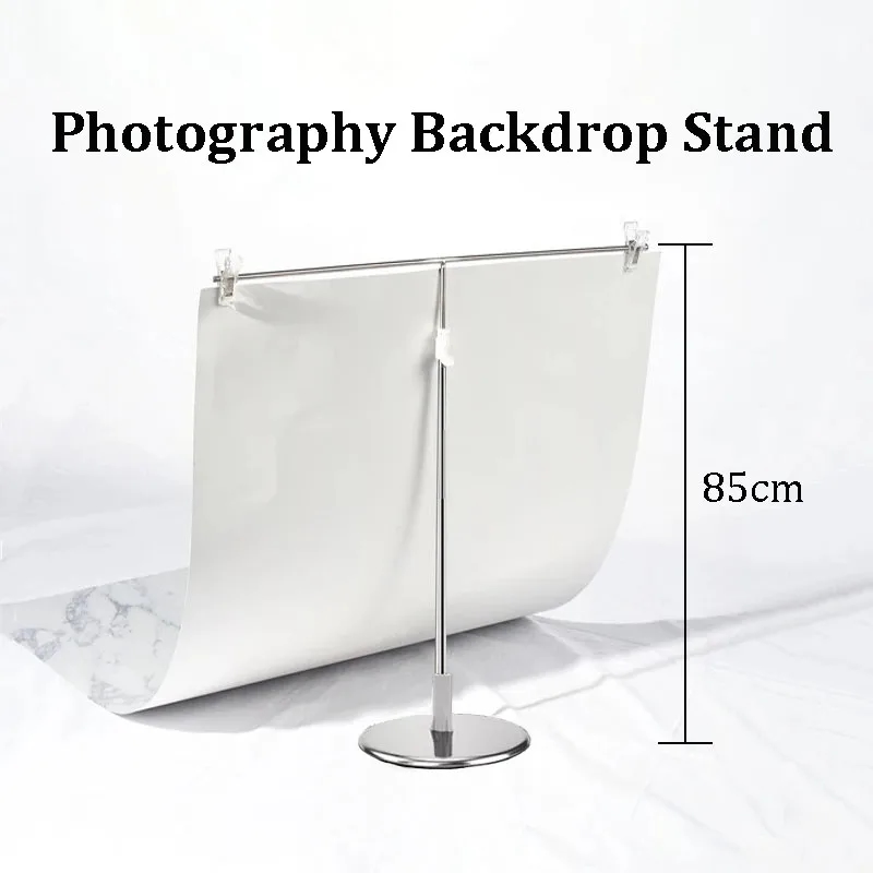 Stainless steel T-shaped photo backdrop stand with clamps