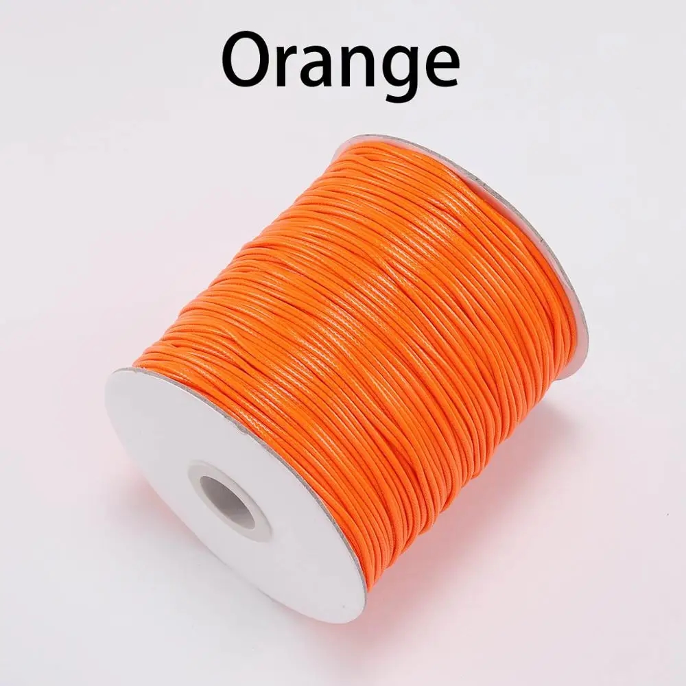 Bobbins with waxed cotton cord in assorted colors and sizes