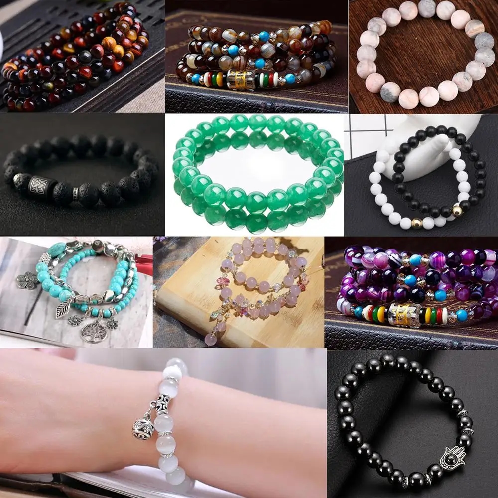 Perles brillantes argentées en hématite