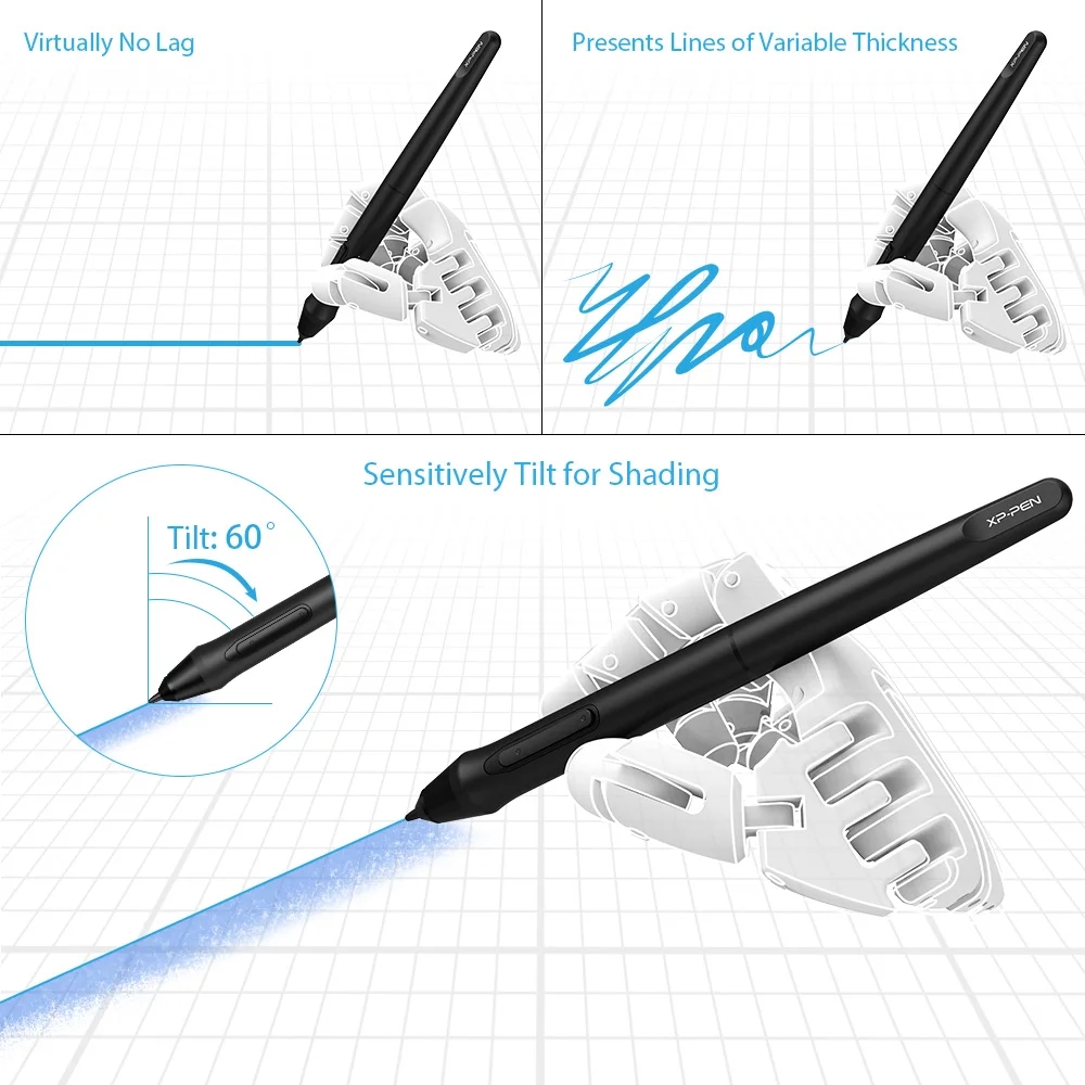 XPPen Artist 15.6 Pro와 함께 제공되는 펜, 펜촉, 받침대 등 액세서리 세트