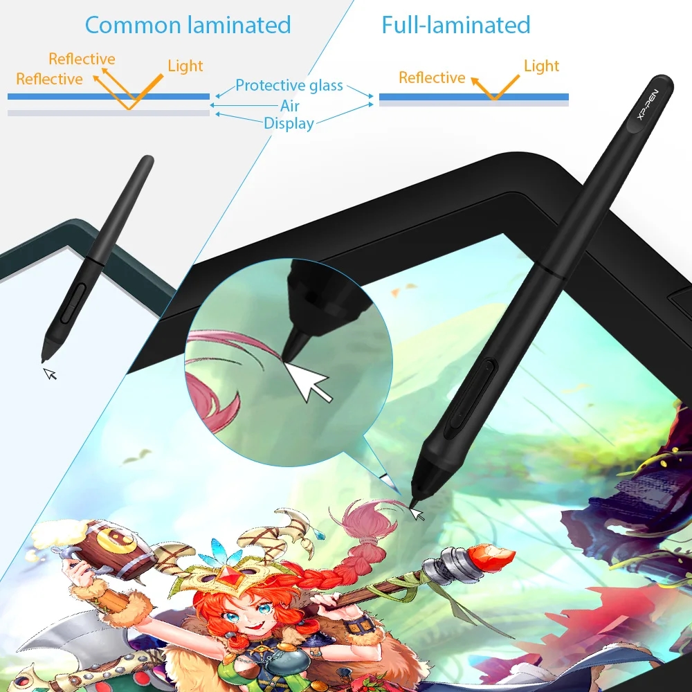 15.6인치 대화면 XPPen Artist 15.6 Pro 그래픽 태블릿은 창의 작업을 위한 넓은 작업 영역을 제공합니다