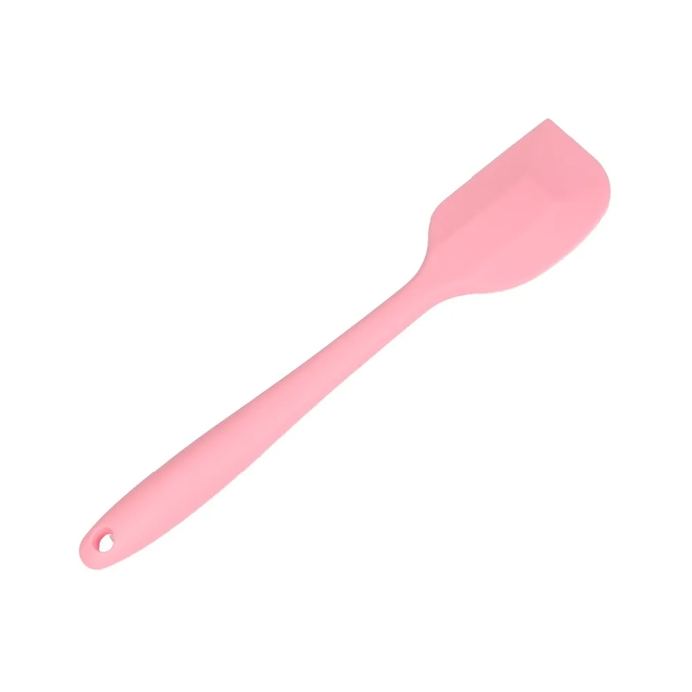 Bright red silicone spatula, suitable for dough cutting