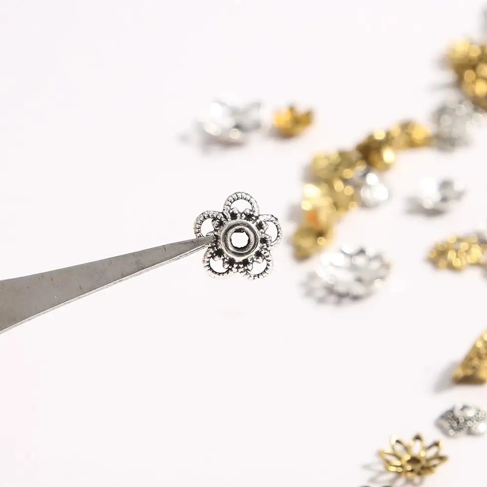 Golden metal bead caps that give products a luxurious look