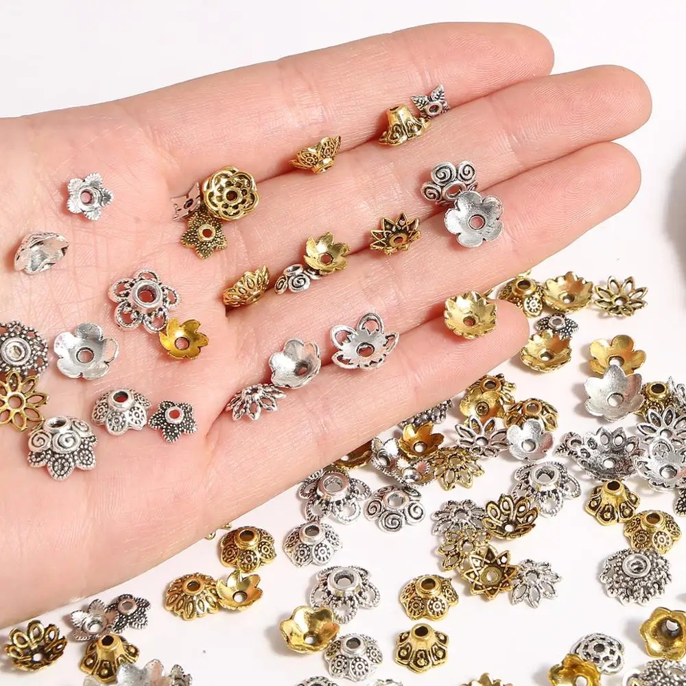 Decorative metal bead caps with interesting patterns and textures
