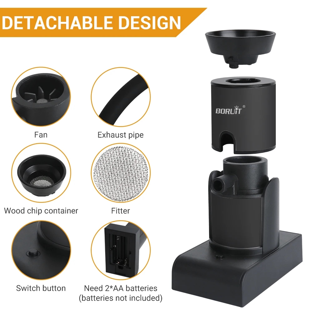 Accessory set for the smoker for different types of dishes and cocktails
