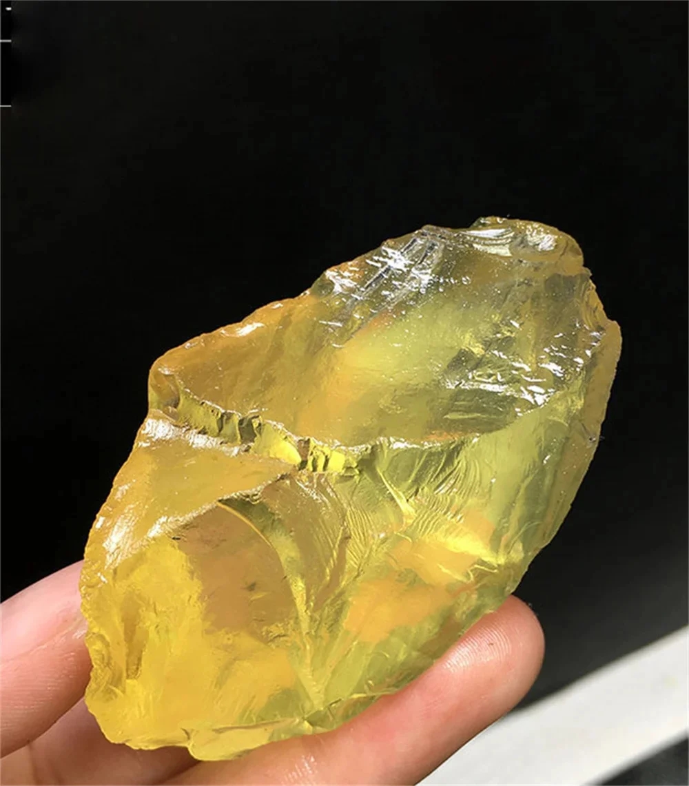 Large natural citrine stone of bright yellow color