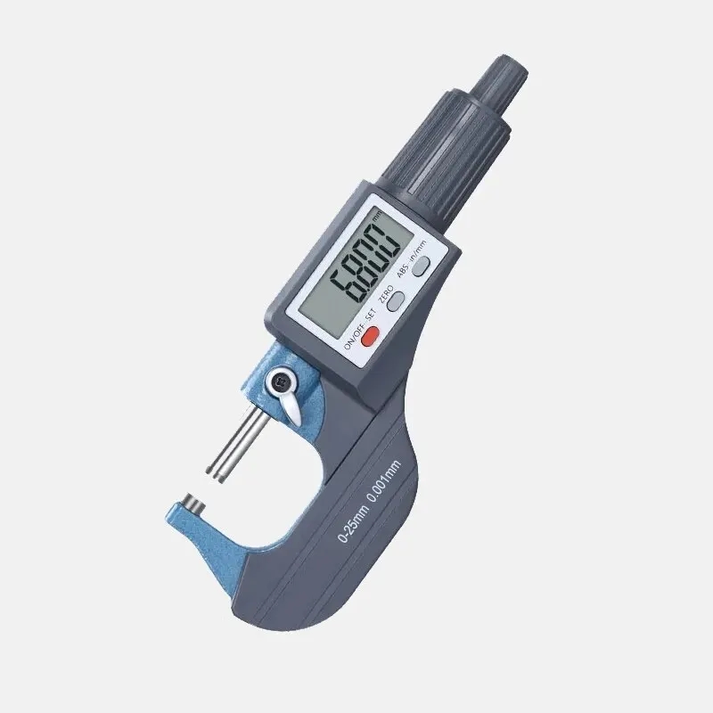Bild des elektronischen Mikrometers mit stabilem Kunststoffkoffer für sichere Aufbewahrung und Transport