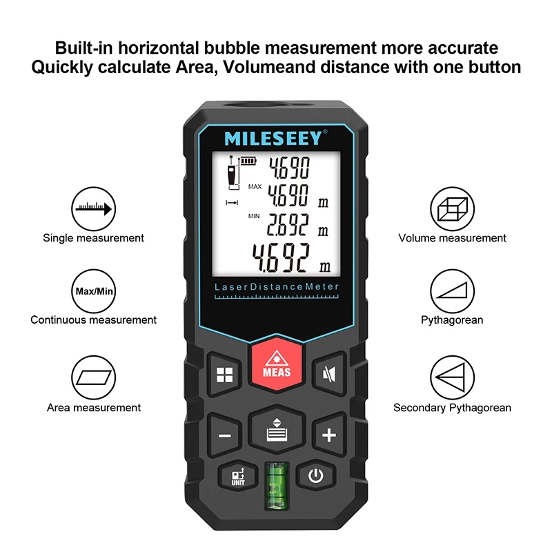 Clearly marked buttons on the MiLESEEY X5 Laser Rangefinder
