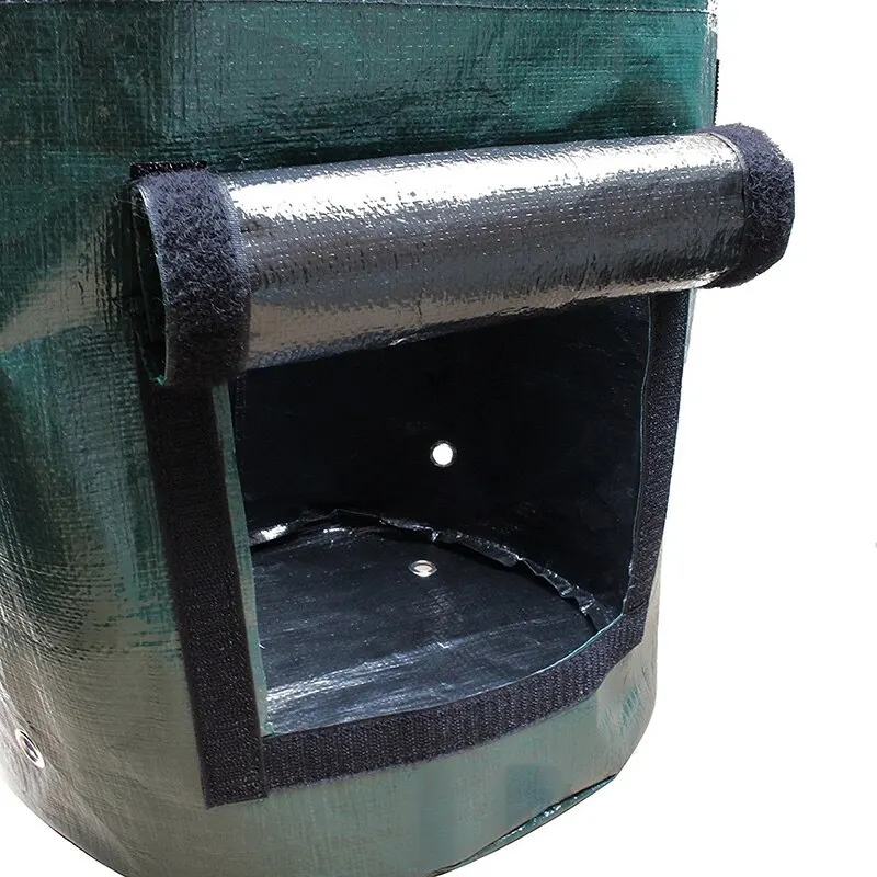 Bolsa de jardín resistente con tapa para acceder a los vegetales cultivados
