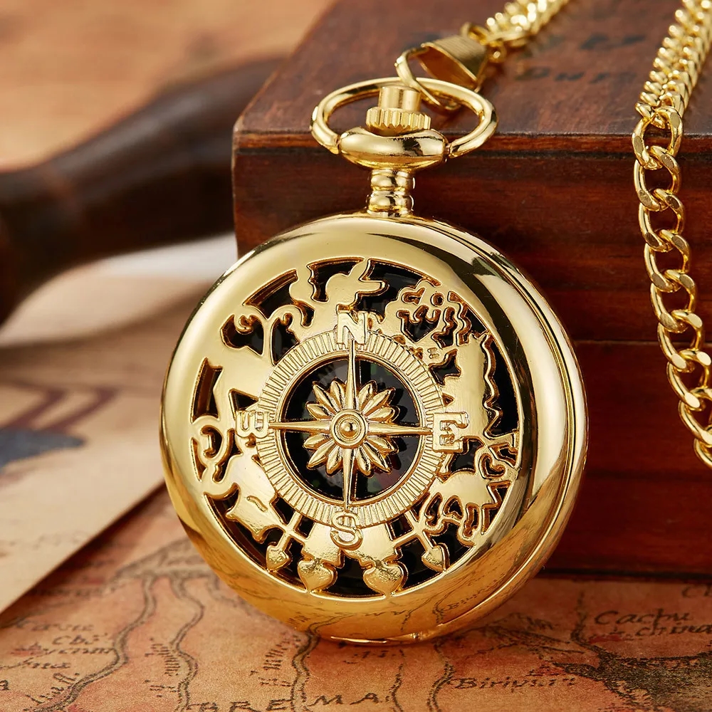 Inneres Uhrwerk der antiken Taschenuhr mit Quarztyp