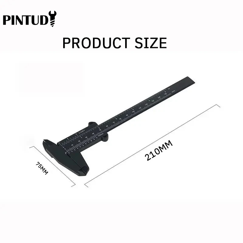 A person holding a plastic digital caliper in their hand