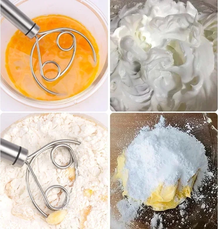 Modern stainless steel dough whisk