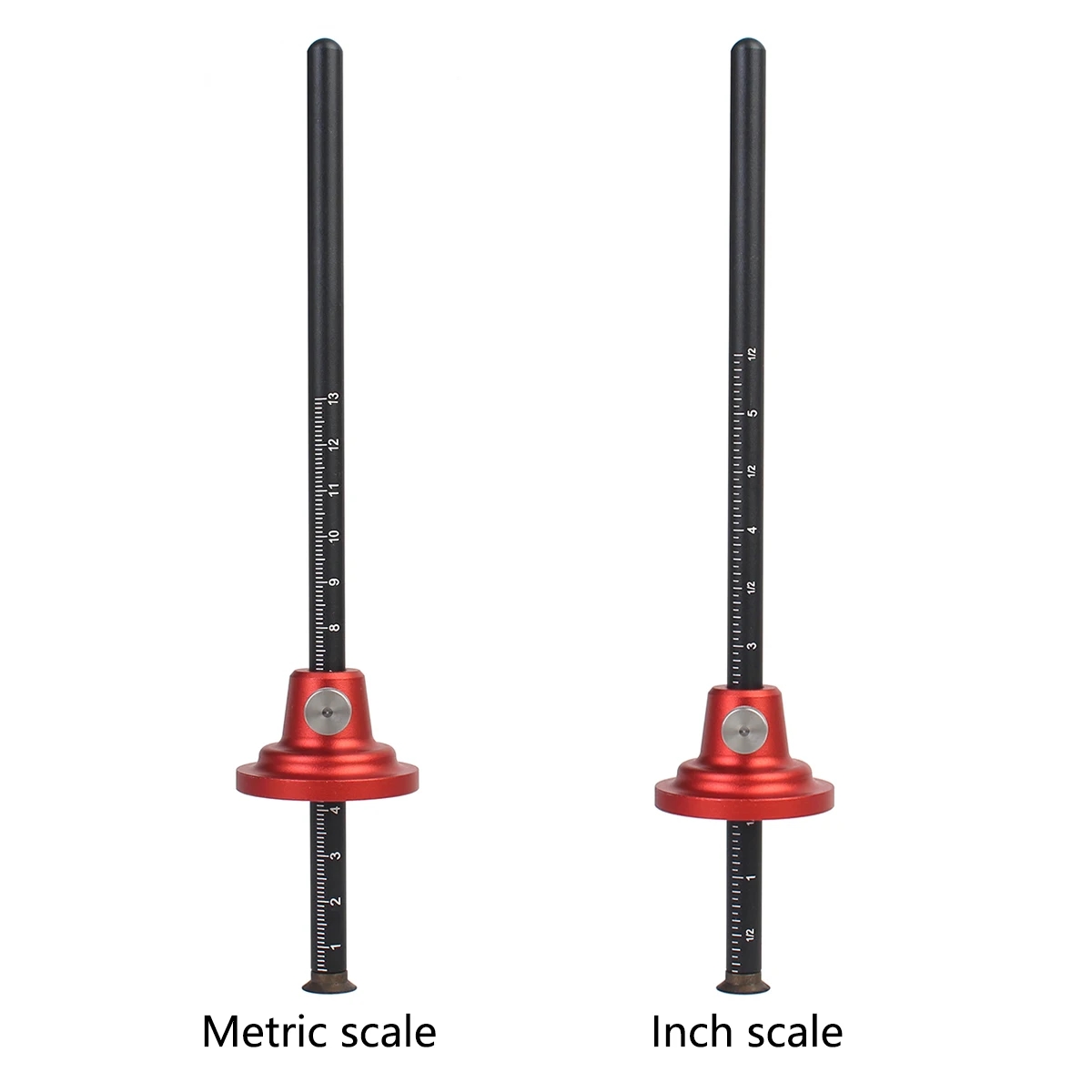 Marking tool used for measuring and drawing parallel lines on a wooden workpiece