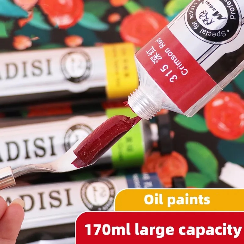 Various shades of oil paints in tubes