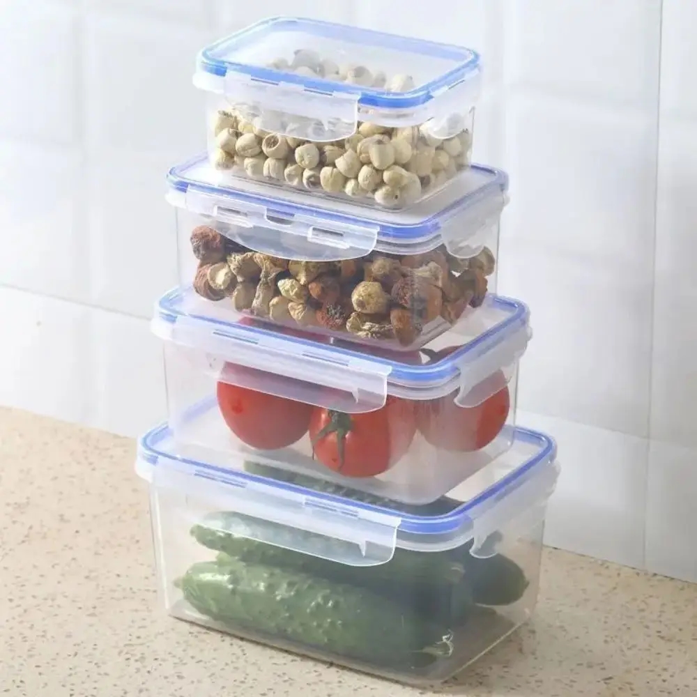 Large plastic container for storing food in the refrigerator, volume 1500 ml
