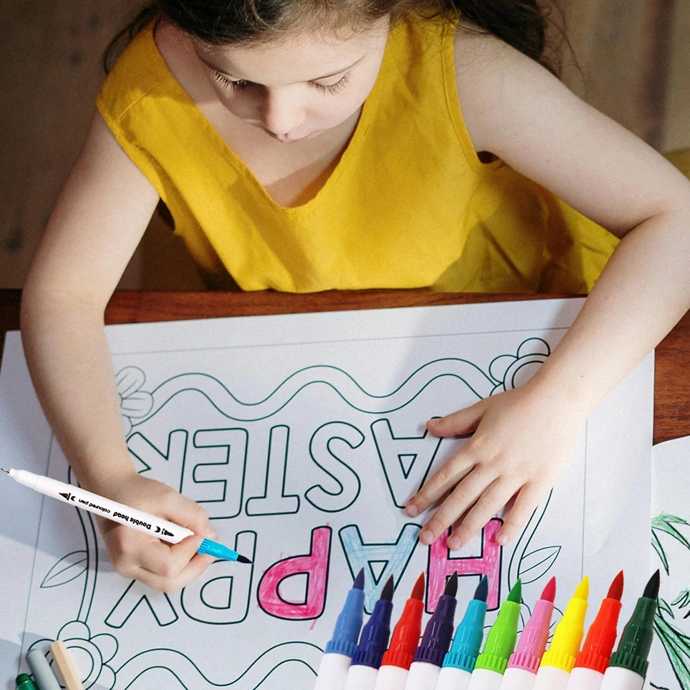 Multicolored markers demonstrating the wide palette