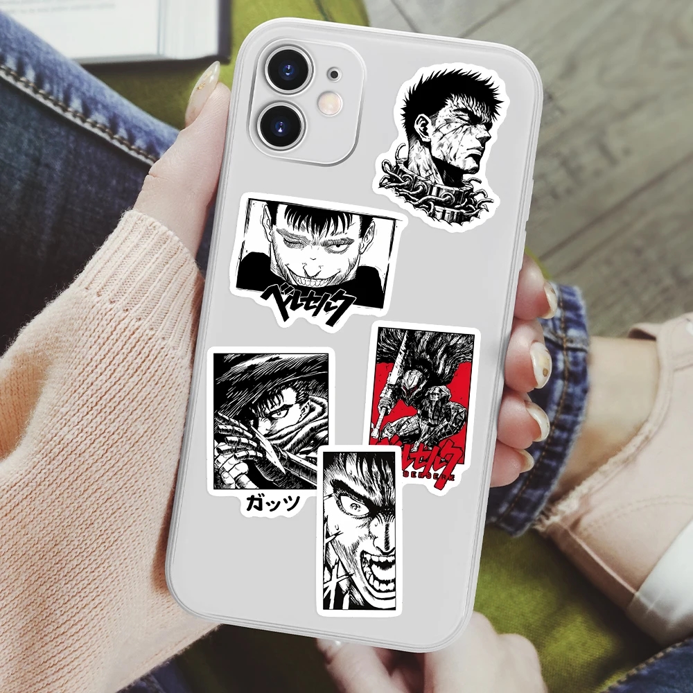 Collection of diverse stickers with characters and images from the cult anime series Berserk