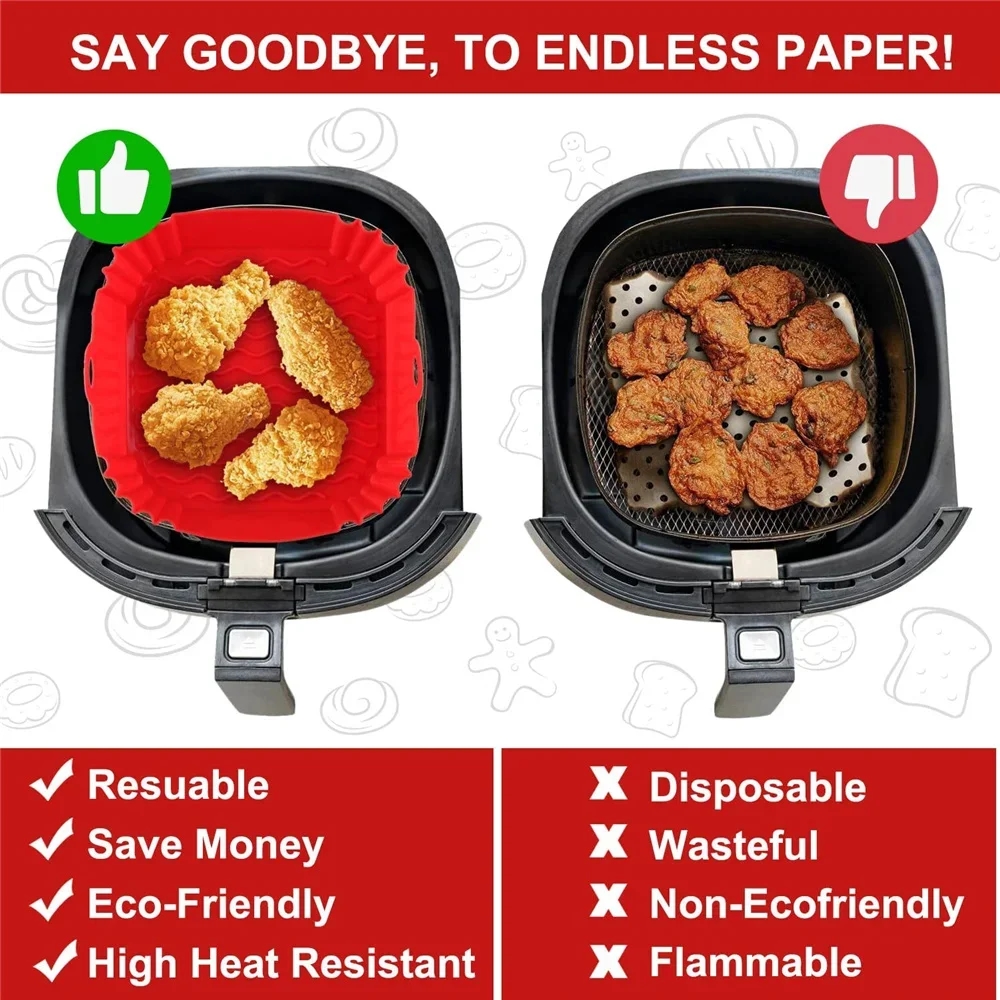 Universal size of silicone mat, suitable for most air fryer models
