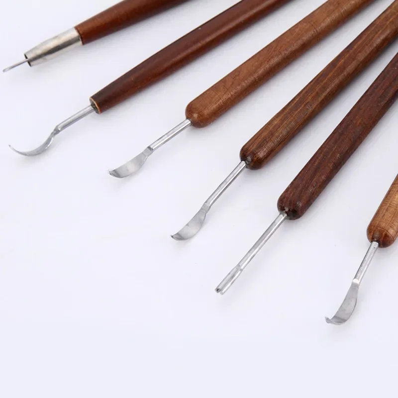 Combination of wooden and plastic tools in the set