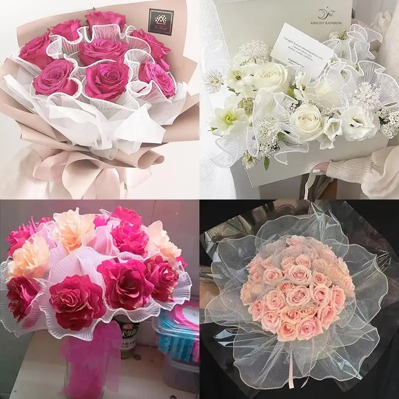 Papier d'emballage argenté pour fleurs et cadeaux