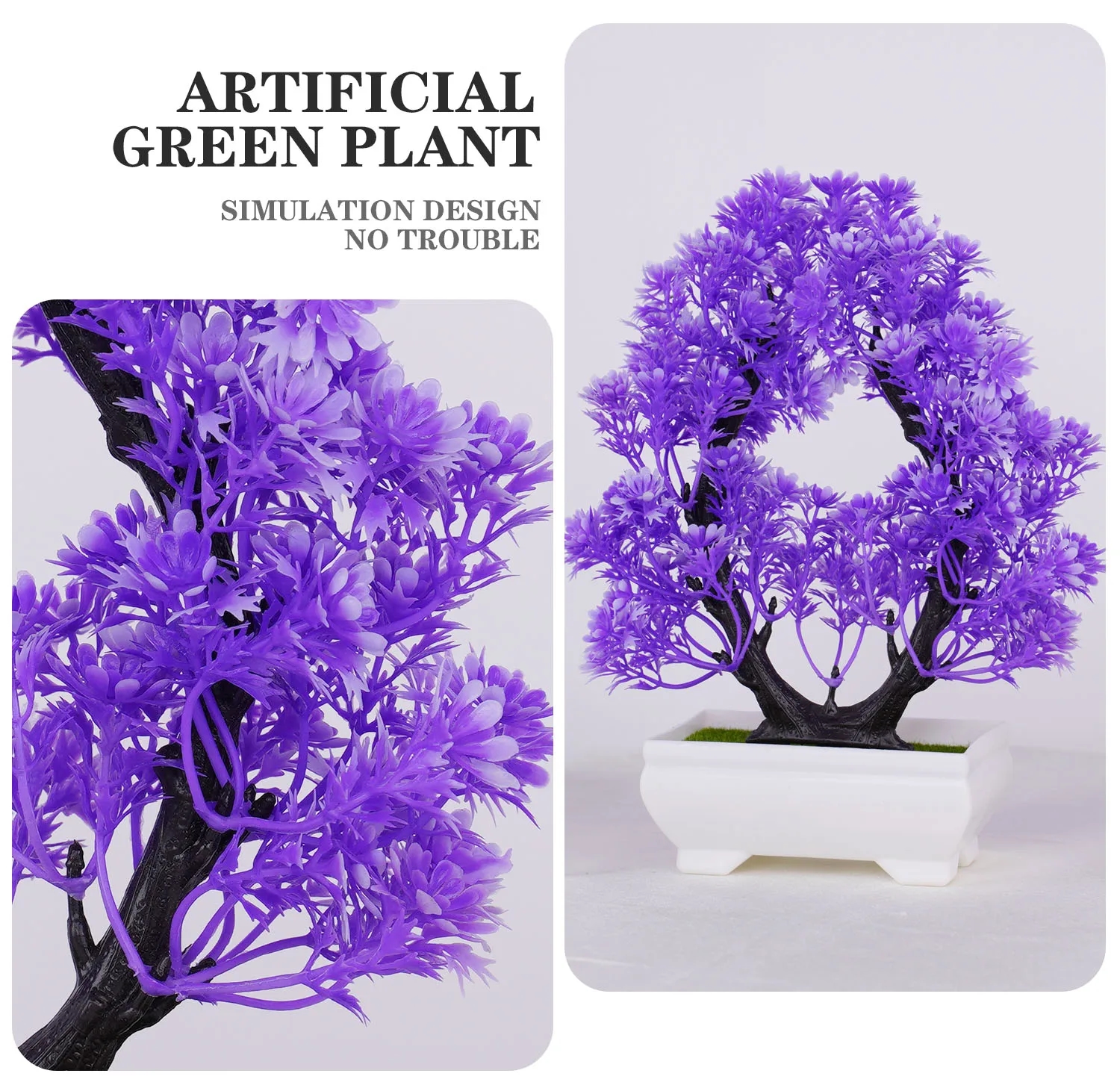 Bonsai artificial com efeito de pôr do sol para decoração