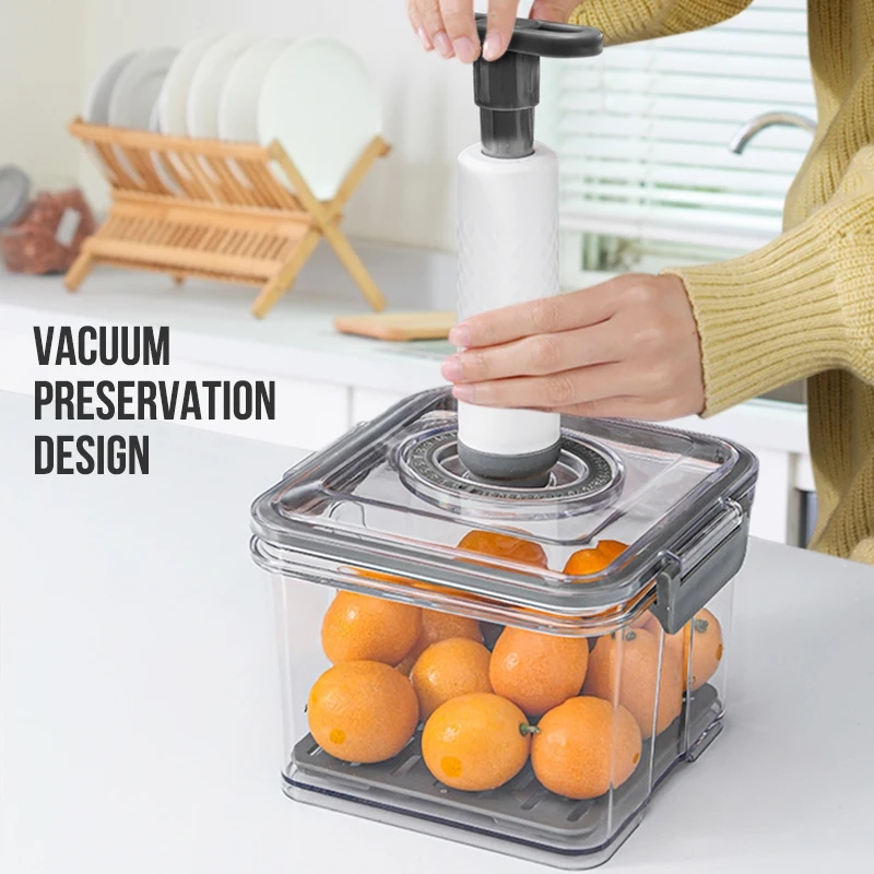 Detailed view of the top lid of the vacuum box with a handle for sealing