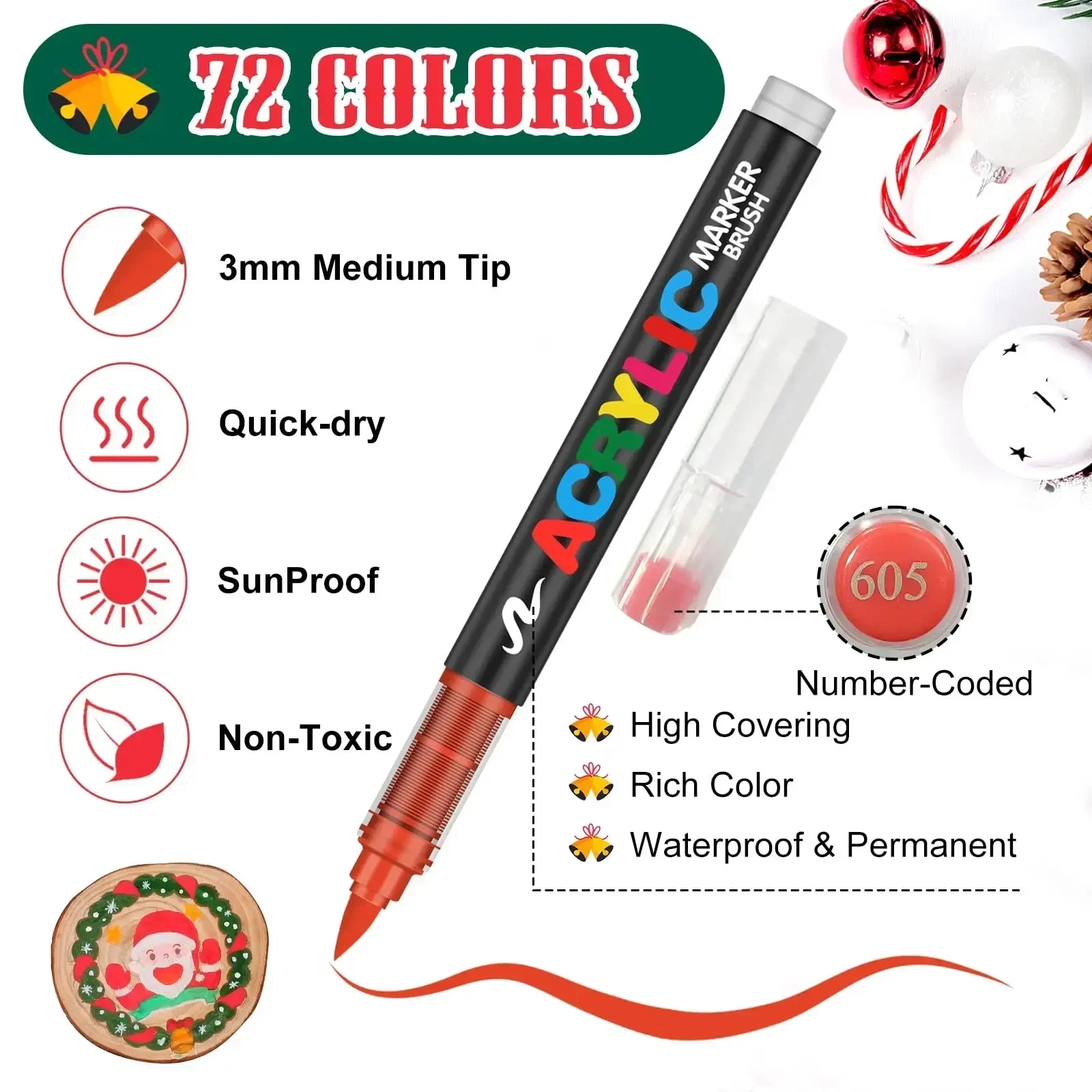 Image of markers used to create drawings on fabric, glass and other materials