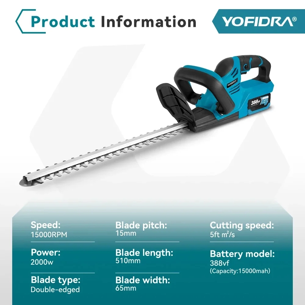 Accessories included with the Yofidra electric trimmer, including safety glasses and gloves