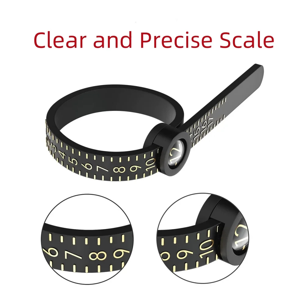 Demonstration of the ring size gauge dimensions using a ruler