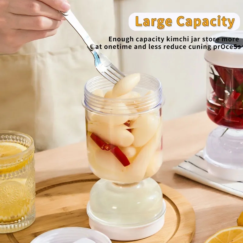 Closed container for pickled vegetables with a two-level storage system