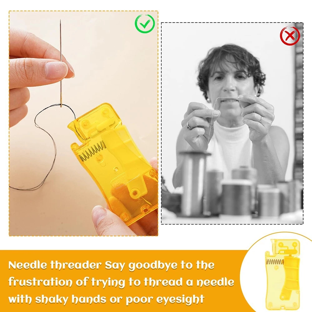 The automatic needle threader makes work easier for people with mobility impairments