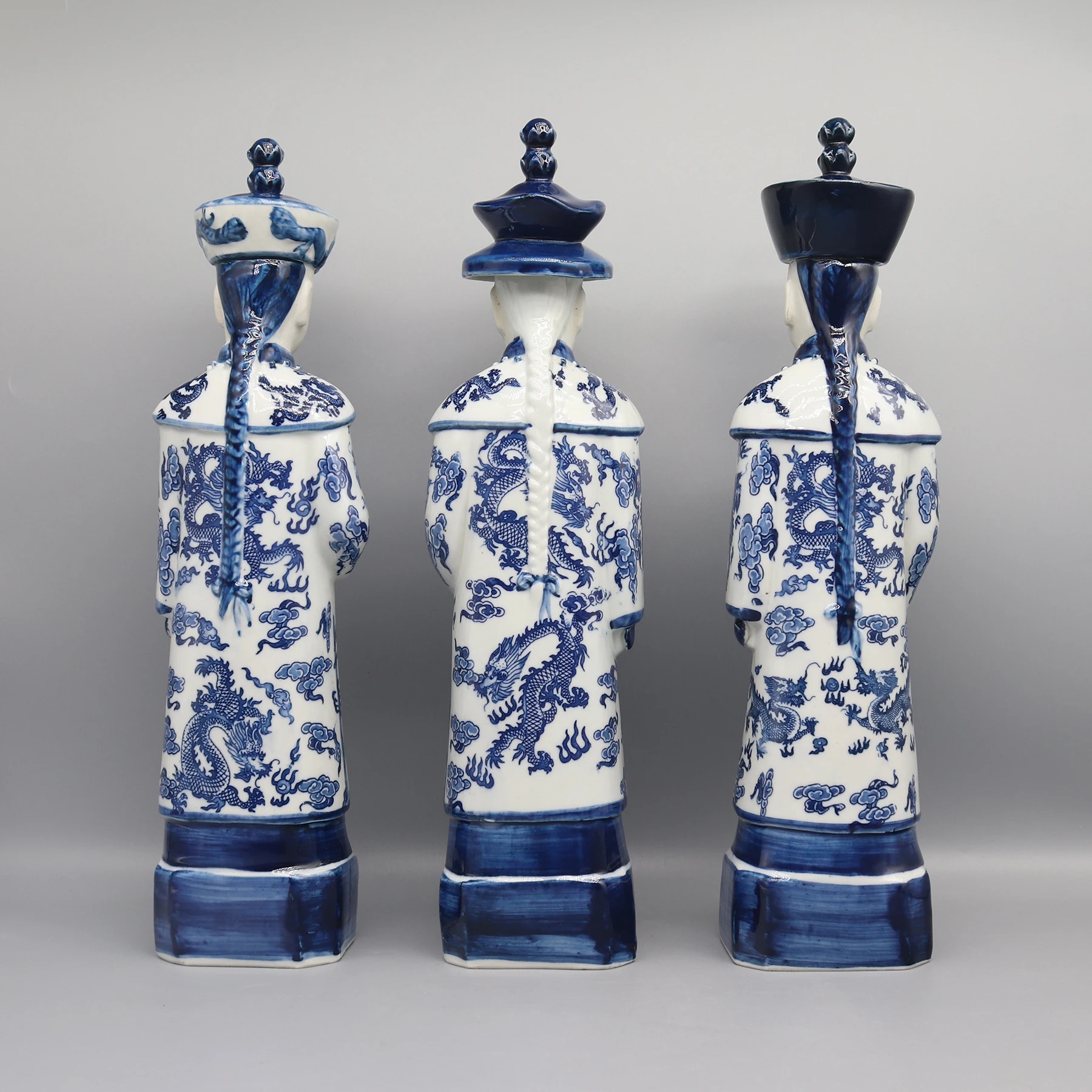 Closeup of decorative elements of the Qing Emperors statue