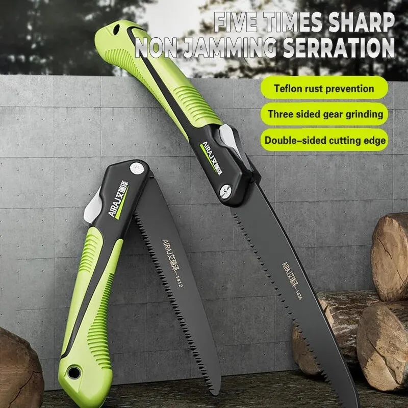 Comparative size of the AIRAJ saw and a standard hand saw