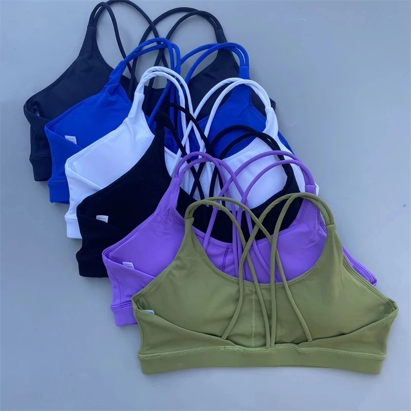 Sports bra made of soft material with support, perfect for yoga and fitness, bright colors and stylish design