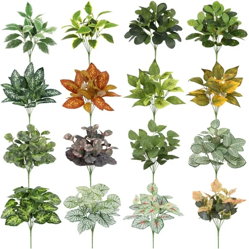 Detalhes de plantas artificiais em um fundo aconchegante