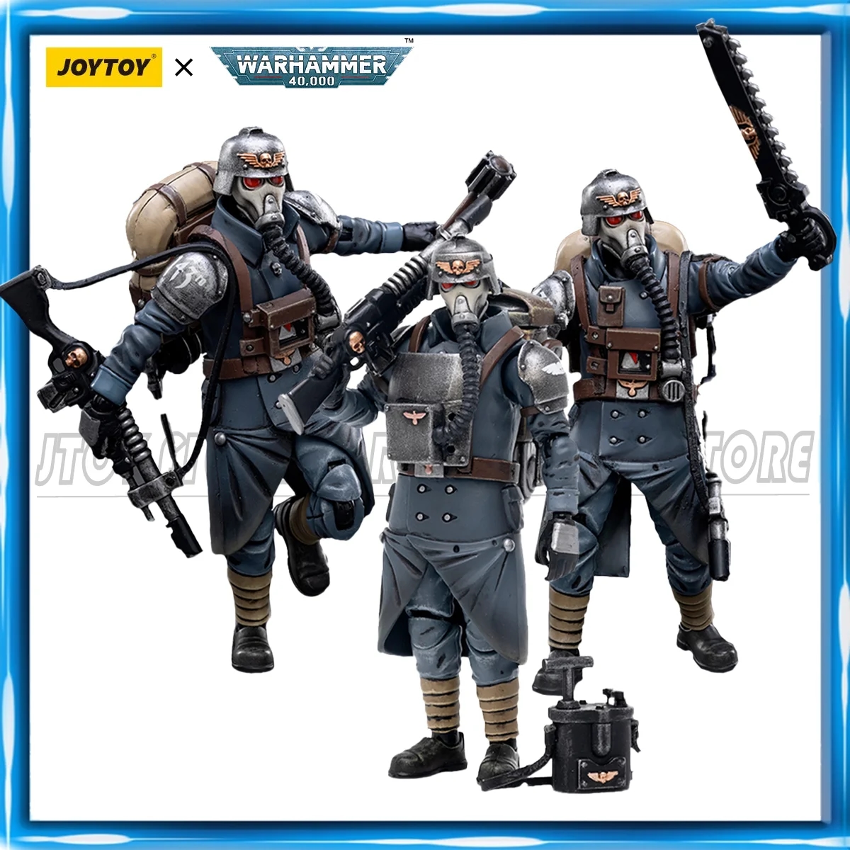 Collectible figure of the veteran squad from Krieg Astra Militarum in the Warhammer 40K universe