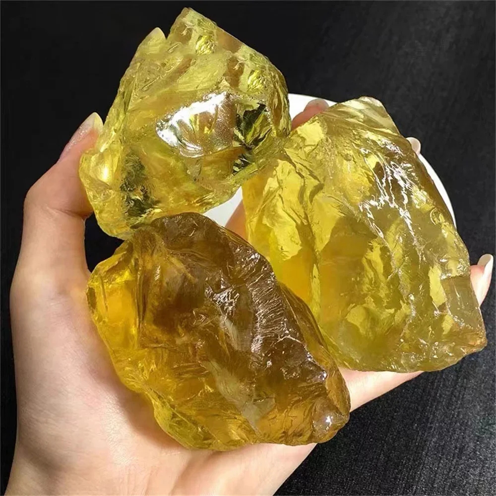 Natural unprocessed citrine with characteristic facets