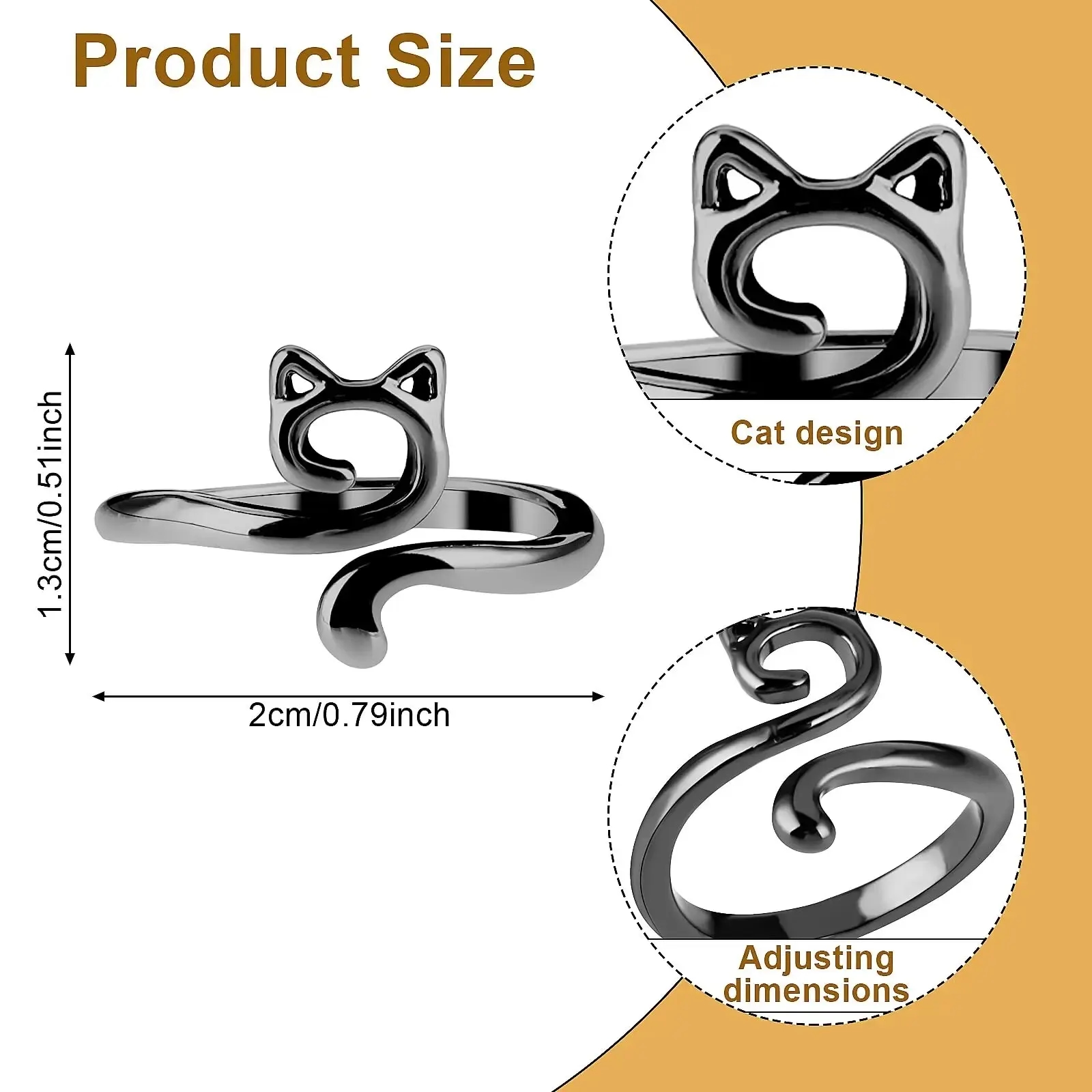 Top view of two sets of adjustable crochet ring hooks