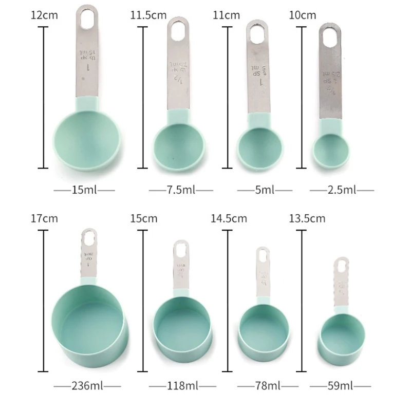 Set of stainless steel measuring spoons with beautiful design and comfortable handles
