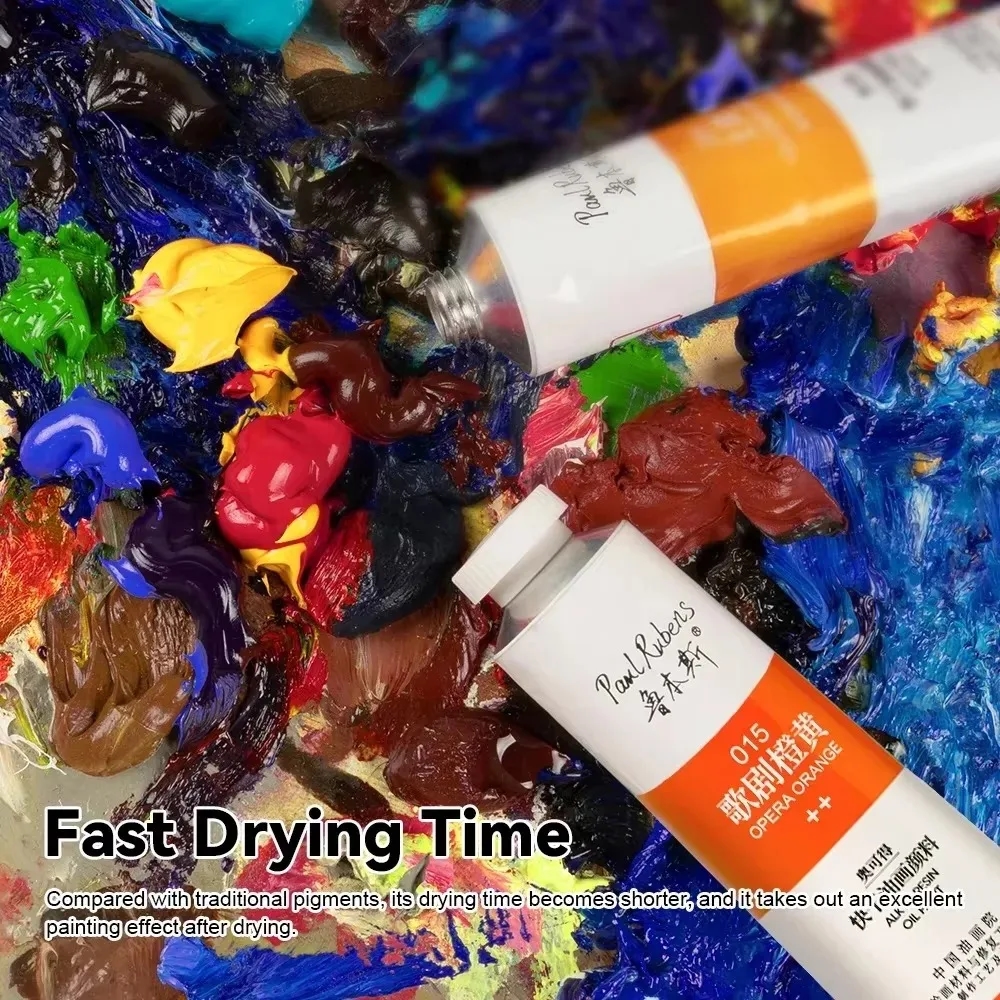 Close-up of colorful neon oil paints by Paul Rubens
