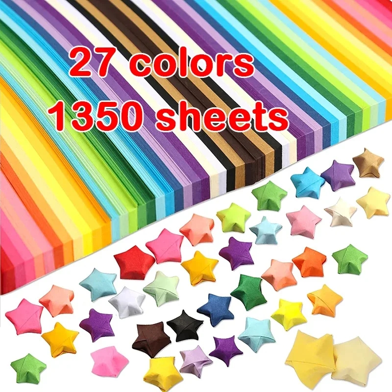 Strips of origami paper, perfect for creating stars