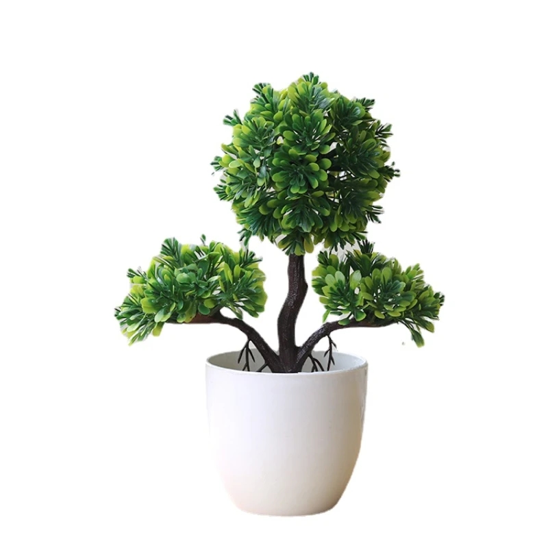 Stylish artificial bonsai in a white pot, complements any interior