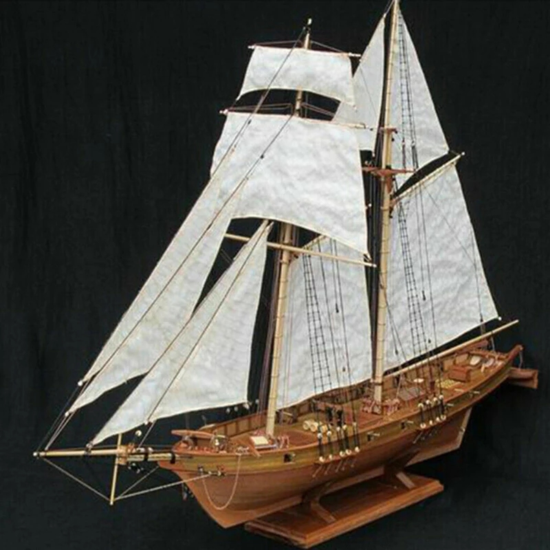 Ready-made detailed and realistic wooden model of a sailing vessel
