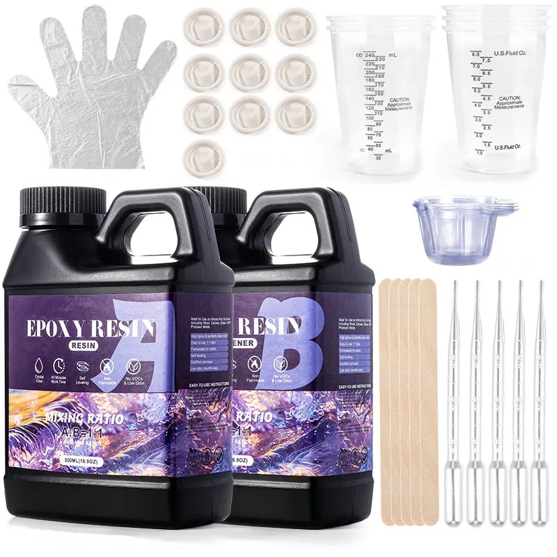 Packaging of epoxy resin 500 ml with excellent clarity