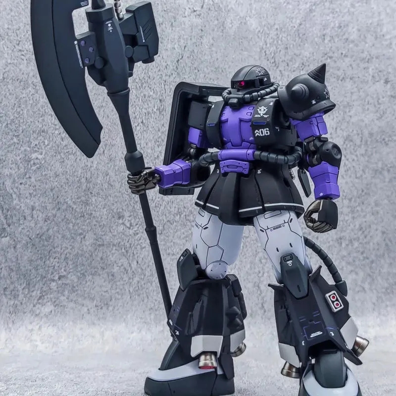 The movable elements and joints of the ZAKU Black Tri-Stars HG 1/144 model provide high mobility