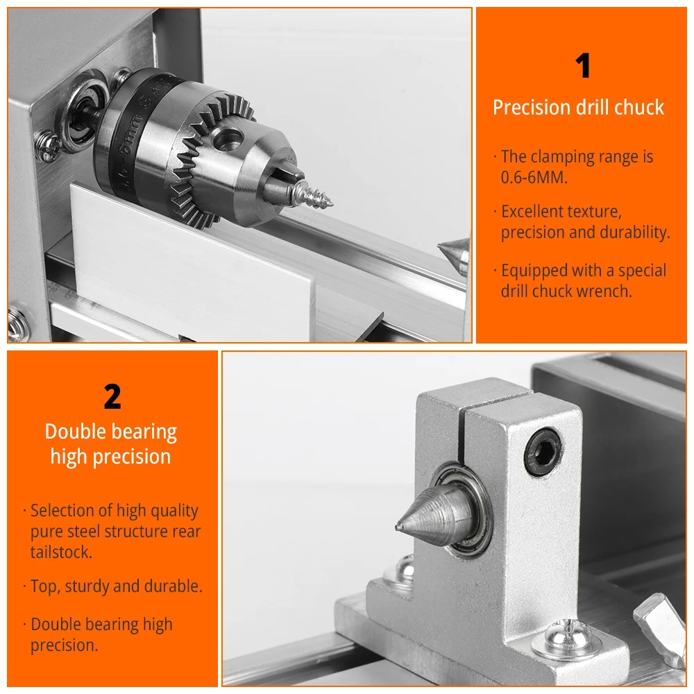 Lathe with a control unit for precise speed and power adjustment